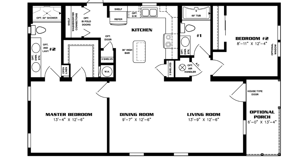 IMLT-6442B, The Imperial Limited - a 2 bedroom, 2 bath floor plan by Jacobsen Homes