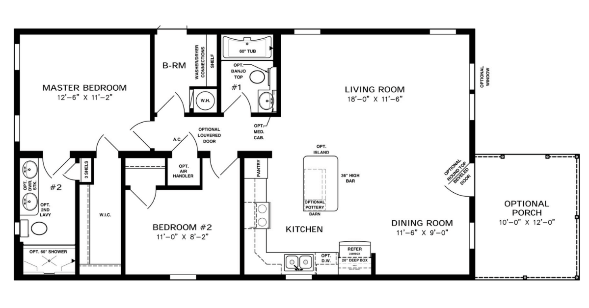 IMP-2445A-39214 The Imperial - a 2 bedroom, 2 bath floor plan by Jacobsen Homes